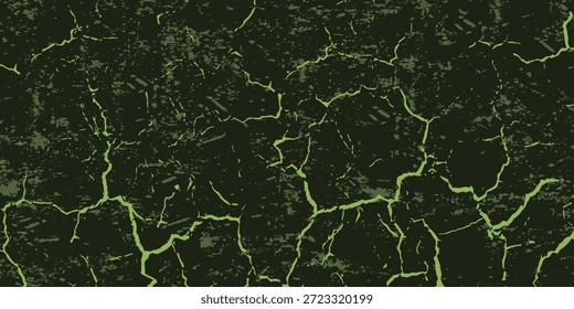 Textura Grunge verde abstrato minimalista com rachaduras no solo Para Banner, Capa e Flyer. ilustração vetorial