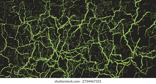 Textura verde Abstractas minimalista del grunge con las grietas de tierra para el Anuncio, la cubierta, y el volante. Ilustración vectorial
