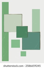 Minimalist Abstract Green Wall Art