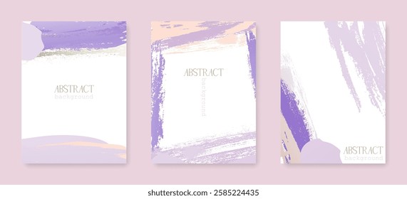 Minimalist Abstract Grunge Cards Set. Abstract Minimal Modern Card Design with Dirty Grunge Hand Drawn Textures. Vector Elegant Template Design