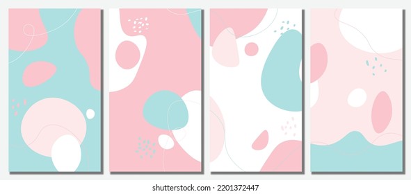 Minimalist abstract hand drawn set background. Vector illustration.