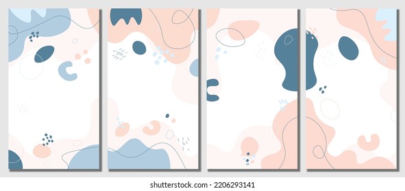 Minimalist abstract hand drawn set background. Vector illustration.