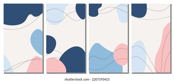 Fondo de conjunto abstracto minimalista dibujado a mano. Ilustración vectorial.