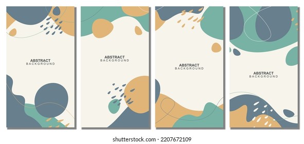 Minimalist abstract hand drawn set background. Vector illustration.