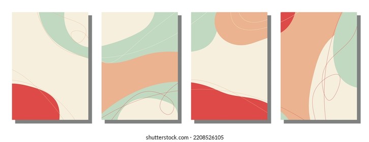Minimalist abstract hand drawn set background. Vector illustration.
