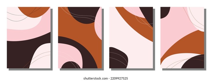 Minimalist abstract hand drawn set background. Vector illustration.