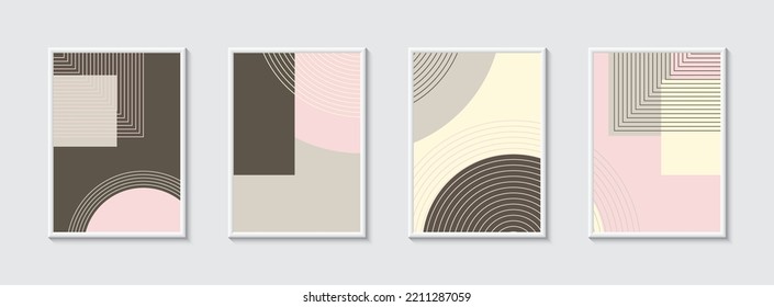 Minimalist abstract hand drawn set background. Vector illustration.