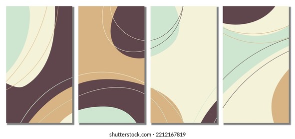 Minimalist abstract hand drawn set background. Vector illustration.
