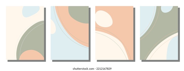 Minimalist abstract hand drawn set background. Vector illustration.