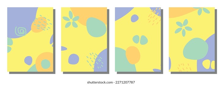 Minimalist abstract hand drawn set background. Vector illustration background. 