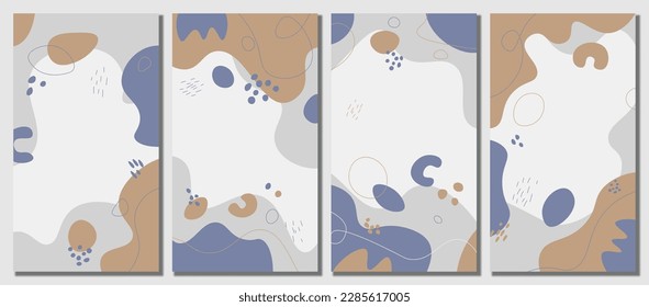 Minimalist abstract hand drawn set background. Vector illustration.