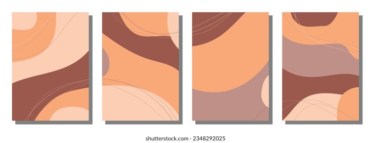 Fondo de conjunto abstracto minimalista dibujado a mano. Ilustración vectorial.