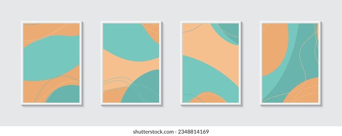 Minimalist abstract hand drawn set background. Vector illustration.