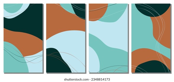 Minimalist abstract hand drawn set background. Vector illustration.