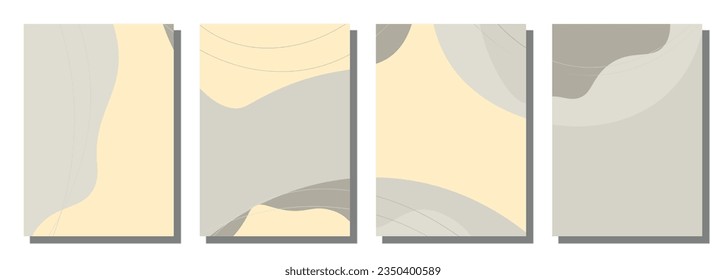 Minimalist abstract hand drawn set background. Vector illustration.