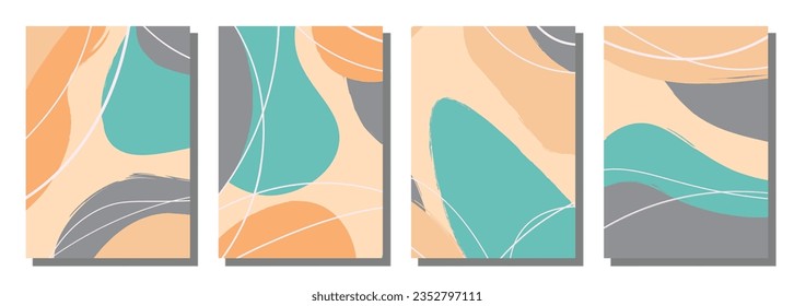 Fondo de conjunto abstracto minimalista dibujado a mano. Ilustración vectorial.