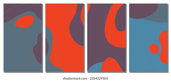 Fondo de conjunto abstracto minimalista dibujado a mano. Ilustración vectorial.