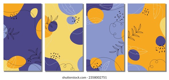 Minimalist abstract hand drawn set background. Vector illustration.