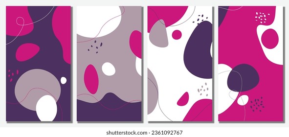 Fondo de conjunto abstracto minimalista dibujado a mano. Ilustración vectorial.