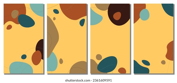Fondo de conjunto abstracto minimalista dibujado a mano. Ilustración vectorial.