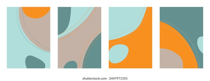 Minimalist abstract hand drawn set background. Vector illustration.