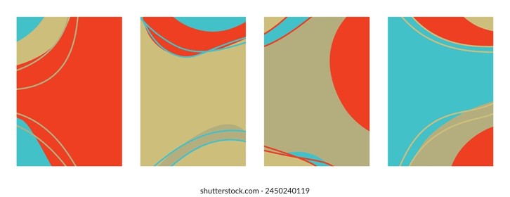 Minimalist abstract hand drawn set background. Vector illustration.