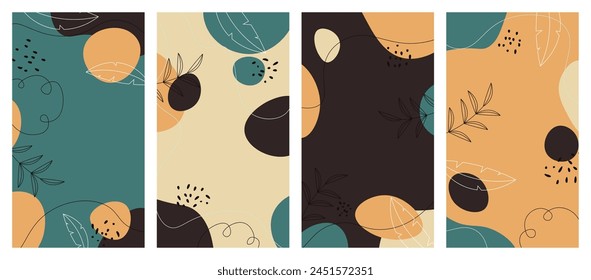 Minimalist abstract hand drawn set background. Vector illustration.