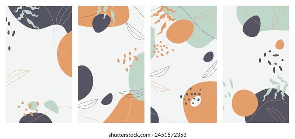 Minimalist abstract hand drawn set background. Vector illustration.