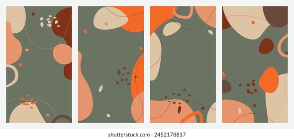 Minimalist abstract hand drawn set background. Vector illustration.