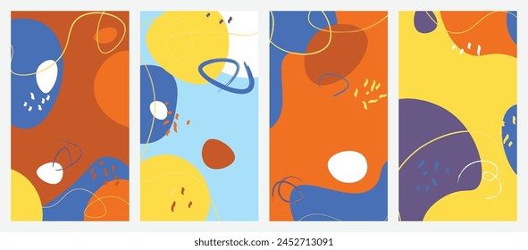 Minimalist abstract hand drawn set background. Vector illustration.