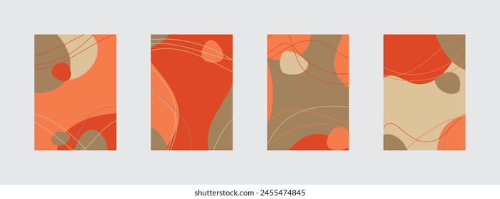 Minimalist abstract hand drawn set background. Vector illustration.