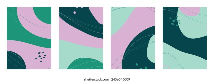 Minimalist abstract hand drawn set background. Vector illustration.