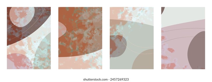 Minimalist abstract hand drawn set background. Vector illustration.