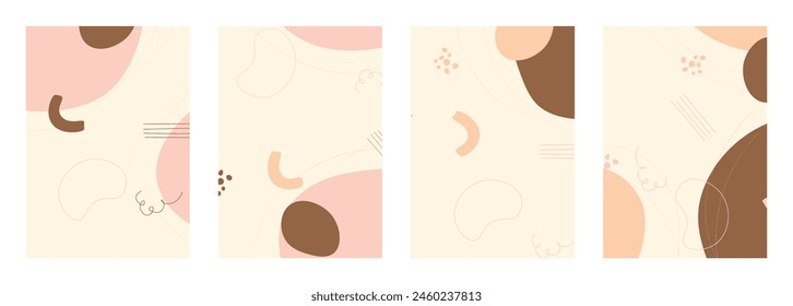 Minimalist abstract hand drawn set background. Vector illustration background. 