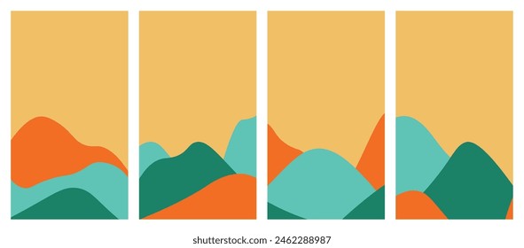 Minimalist abstract hand drawn set background. Vector illustration.