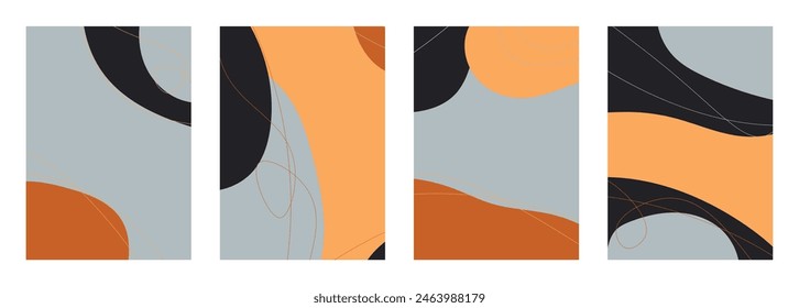 Fondo abstracto minimalista dibujado a mano. Ilustración vectorial.