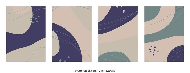 Minimalistischer abstrakter Handgezeichneter Satz Hintergrund. Vektorillustration.