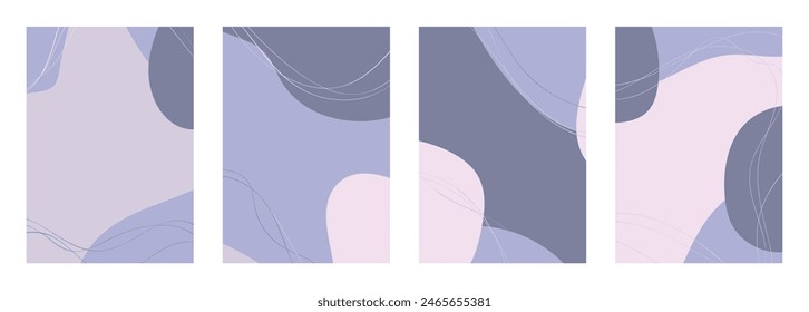 Minimalist abstract hand drawn set background. Vector illustration.