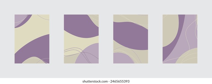 Minimalist abstract hand drawn set background. Vector illustration.