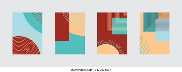 Minimalist abstract hand drawn set background. Vector illustration.