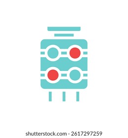 Minimalist abstract illustration of a tech element. Great for designs related to technology, engineering, or abstract concepts.