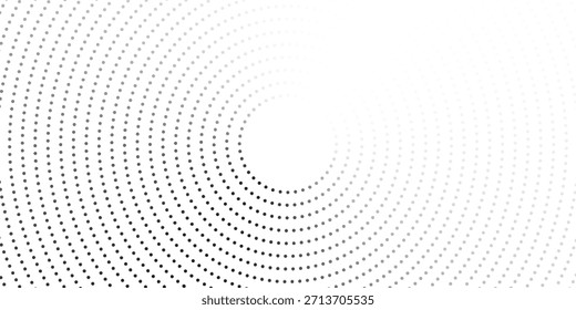 Minimalist abstract image featuring concentric dotted circles in shades of grey on a light background, creating a modern and tech-inspired circular pattern.