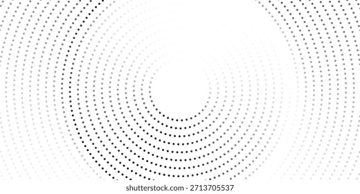 Minimalist abstract image featuring concentric dotted circles in shades of grey on a light background, creating a modern and tech-inspired circular pattern.