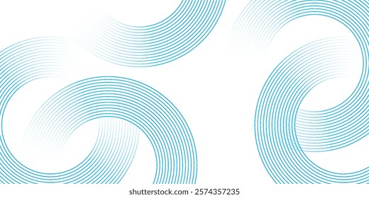 A minimalist abstract image featuring three overlapping navy blue concentric circles on a dark blue background.