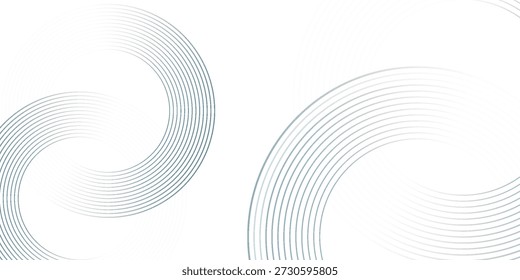 Una Imagen abstracta minimalista con tres círculos concéntricos superpuestos en azul marino sobre un fondo azul oscuro.