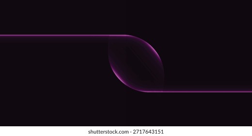 A minimalist abstract image featuring a vibrant purple light streak that curves around a subtle, circular lens flare, all set against a deep, dark background, creating a sense of movement and modern .