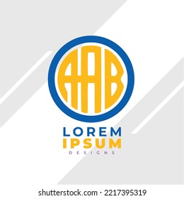 Resumen minimalista Letra inicial logotipo AAB. Este logotipo incorpora con letra abstracta de forma creativa.Será adecuado para qué empresa o nombre de marca empiezan esos iniciales.