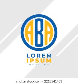Resumen minimalista Letra inicial logo ABA. Este logo incorpora con letra abstracta de forma creativa. Será adecuado para qué empresa o nombre de marca inician esas iniciales.