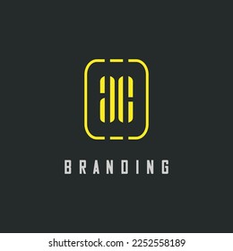 Minimalist abstract initial letter AC logo. Free Vector