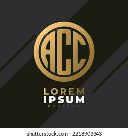 Minimalist Abstract Initial letter ACC logo. This logo incorporate with abstract letter Logo ACC.